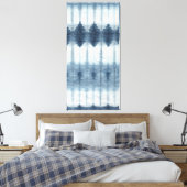 Shibori Indigio Print Leinwanddruck (Insitu (Schlafzimmer))