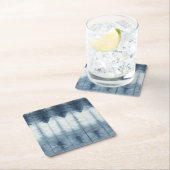 Shibori Indigio Print Rechteckiger Pappuntersetzer (Vor Ort)