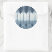 Shibori Indigio Print Runder Aufkleber (Tasche)