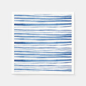 Shibori indigo Blaue Aquarellstreifen Muster Serviette (Vorderseite)