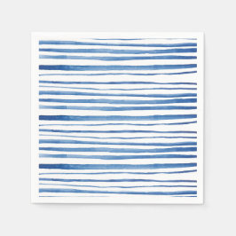 Shibori indigo Blaue Aquarellstreifen Muster Serviette