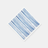 Shibori indigo Blaue Aquarellstreifen Muster Serviette (Ecke)
