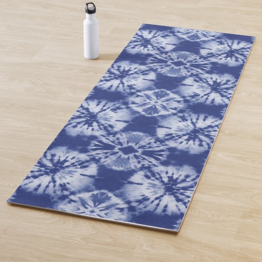 Shibori Indigo Blue Gefärbte Krawatte Abstrakt Yogamatte (Beispiel)