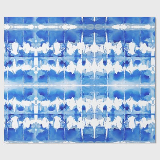 Shibori Indigoblau Geschenkpapier (Flach)