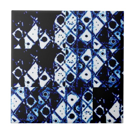 Shibori Inspiriert Tile Fliese (Vorderseite)