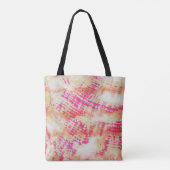 Shibori Pink Orange Gefärbte Krawatte Fabric Muste Tasche (Rückseite)