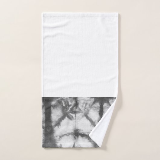 Shibori Schwarz-Weiß-Gefärbte Krawatte Muster Bade Badhandtuch Set (Handtuch)