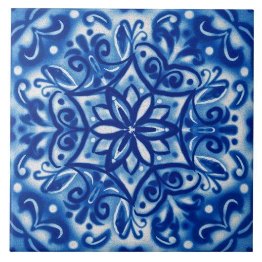 Shibori Snowflake Fliese (Vorderseite)