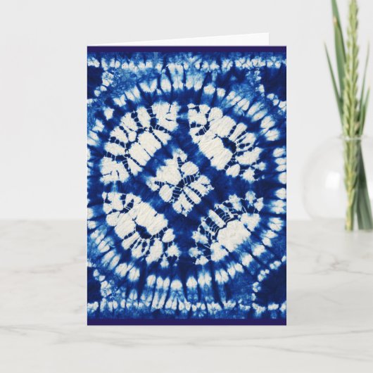 Shibori Tie Dye South Seas Indigo Batik Karte (Vorderseite)