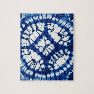 Shibori Tie Dye South Seas Indigo Batik Puzzle