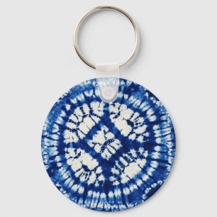Shibori Tie Dye Südsee Indigo Batik Schlüsselanhänger
