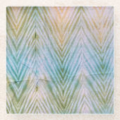Shibori Zickzack Art Muster Decoder Glas Untersetz Glasuntersetzer (Vorderseite)