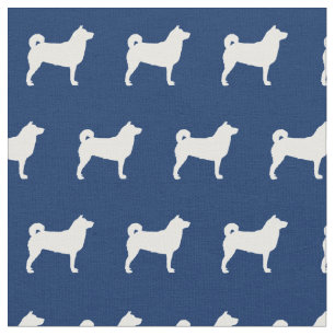 Shibu Inu Hund Silhouette Haustier Navy Blau Stoff