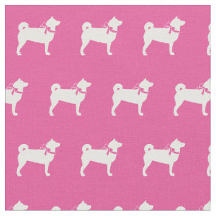 Shibu Inu Hund Silhouette Pet Pink Stoff