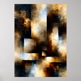 Shibui Bronze Passage Texturierte Geometrische Abs Poster