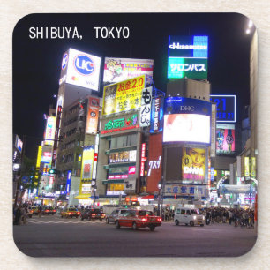 Shibuya City Lights Night in Tokio Japan Getränkeuntersetzer