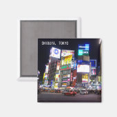 Shibuya City Lights Night in Tokio Japan Magnet (Vorderseite/Rückseite)