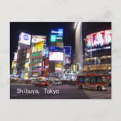 Shibuya City Lights Night in Tokio Japan Postkarte (Vorderseite)