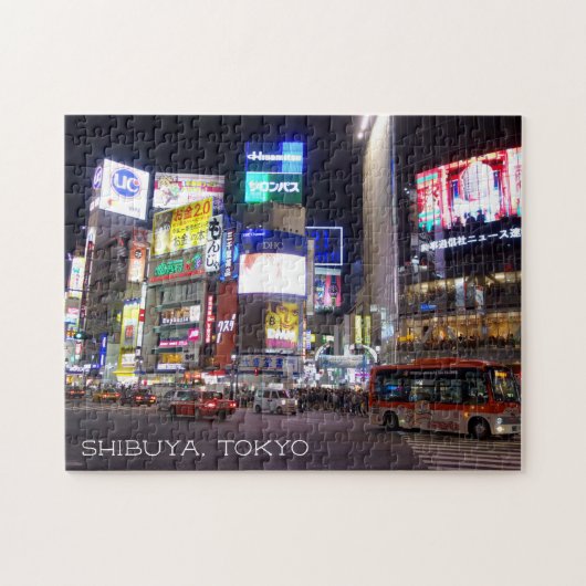 Shibuya City Lights Night in Tokio Japan Puzzle (Horizontal)
