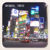 Shibuya City Lights Night in Tokio Japan Rechteckiger Pappuntersetzer (Vorderseite)