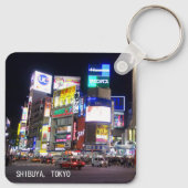 Shibuya City Lights Night in Tokio Japan Schlüsselanhänger (Rückseite)