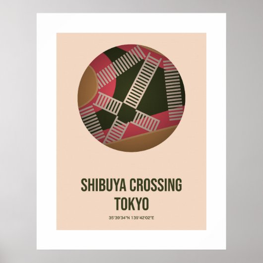 Shibuya Crossing, Tokio Japan Travel Wall Art Poster (Vorne)