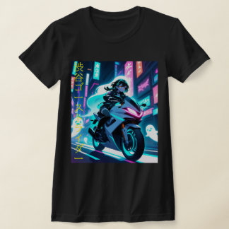 'Shibuya Ghost Rider' - Cyberpunk Neon Spirit T-Shirt