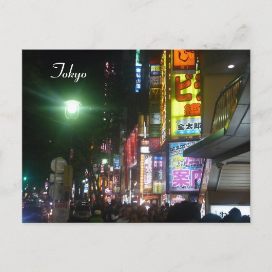 Shibuya Neonlichter Postkarte (Vorderseite)