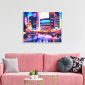 "Shibuya Nights: Beleuchtete Crossing Canvas Print Leinwanddruck (Insitu (Wohnzimmer))