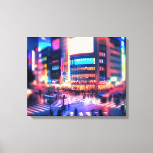 "Shibuya Nights: Beleuchtete Crossing Canvas Print Leinwanddruck (Vorderseite)
