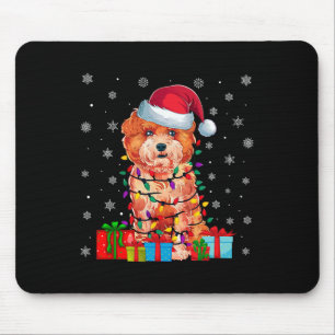 Shichon Dog Ugly Xmas Lights Weihnachtsmannmütze S Mousepad