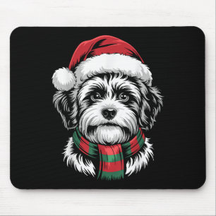 Shichon-Hund Weihnachtsmann-Mütze Schal Weihnachts Mousepad