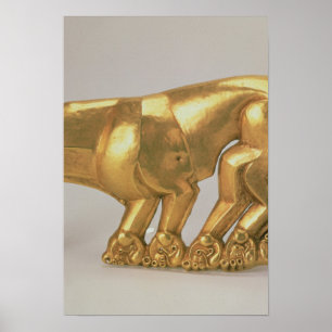 Shield emblem in the form of a panther poster