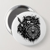 Shield Maiden Spear‑Sigil – Mythic Warrior Ink Button (Vorne & Hinten)