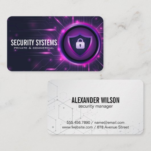 Shield | Sicherheitssperre | Moderner technischer Visitenkarte (Vorne/Hinten)