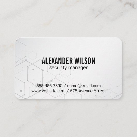 Shield | Sicherheitssperre | Moderner technischer Visitenkarte (Rückseite)