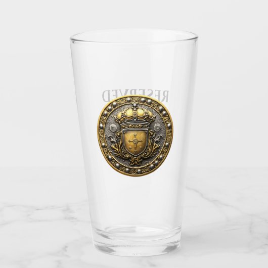 Shield | VORBEHALTEN | Personalisiert 16oz Libbey  Glas (Vorderseite)