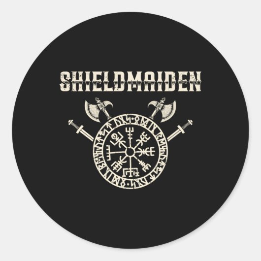 Shieldmaid Valkyrie Shieldmaiden Fan Runder Aufkleber (Vorderseite)