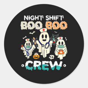 Shift Boo Boo Crew Nurse Ghost Halloween Nurses Rn Runder Aufkleber