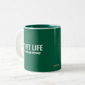 SHIFT LIFE - we show up anyway | Shift Life Zweifarbige Tasse (Vorderseite Links)