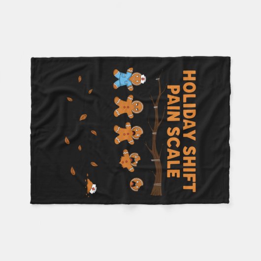 Shift Nurse Pain Scale Funny Gingerbread Rn Christ Fleecedecke (Vorderseite (Horizontal))