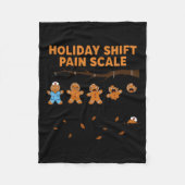 Shift Nurse Pain Scale Funny Gingerbread Rn Christ Fleecedecke (Vorderseite)