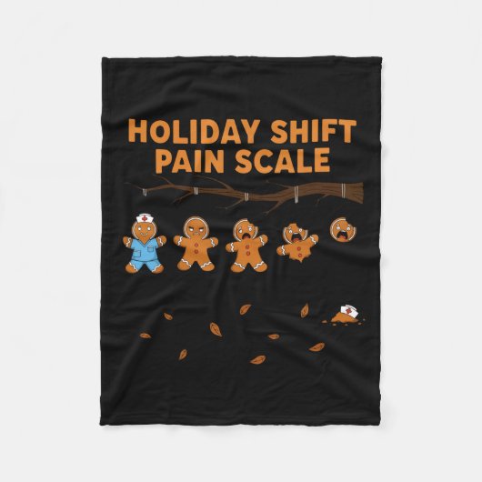 Shift Nurse Pain Scale Funny Gingerbread Rn Christ Fleecedecke (Vorderseite)