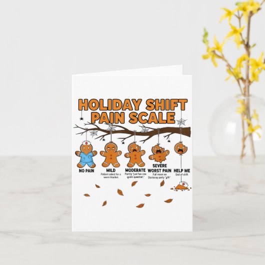 Shift Nurse Pain Scale Funny Gingerbread Rn Christ Karte (Gelbe Blume)