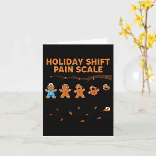 Shift Nurse Pain Scale Funny Gingerbread Rn Christ Karte (Gelbe Blume)