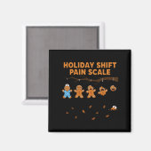 Shift Nurse Pain Scale Funny Gingerbread Rn Christ Magnet (Vorderseite/Rückseite)
