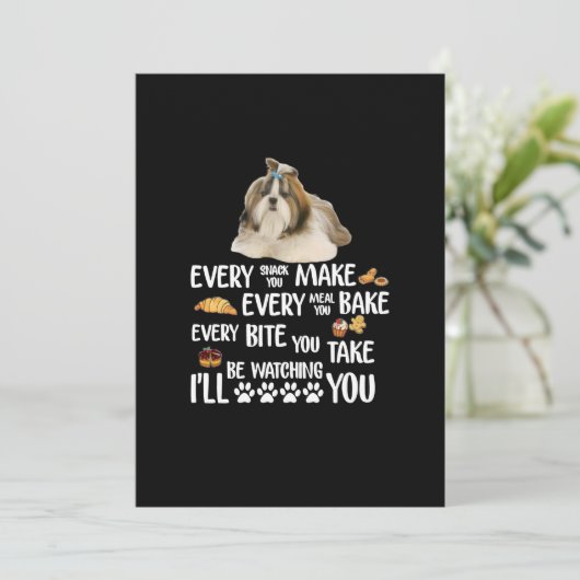 Shift Tzu jeden Snack, den Sie machen jedes Essen Dankeskarte (Stehend Vorderseite)