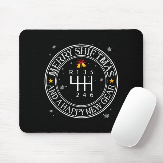 Shiftmas Car Guy Funny Mechanic Christmas Auto Man Mousepad (Mit Mouse)