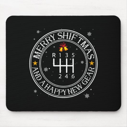 Shiftmas Car Guy Funny Mechanic Christmas Auto Man Mousepad (Vorne)