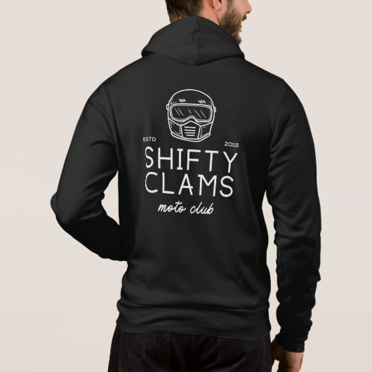 Shifty Clams White Tinte Hoodie (Rückseite)
